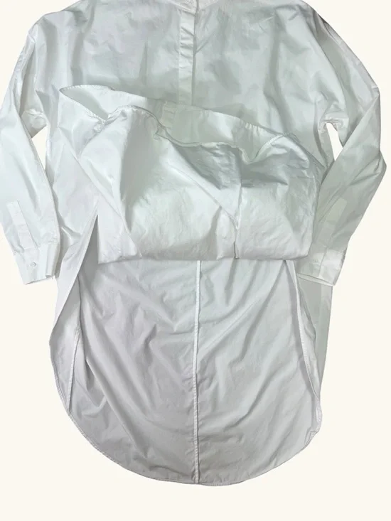 COS White Shirt Dress Cotton Architectural Layered Oversized Size 4 - Picture 11 of 16